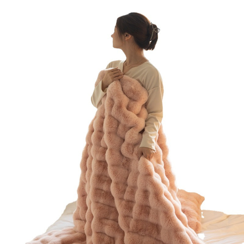 Kuscheldecke Bubble Velvet | weich warm flauschig modern