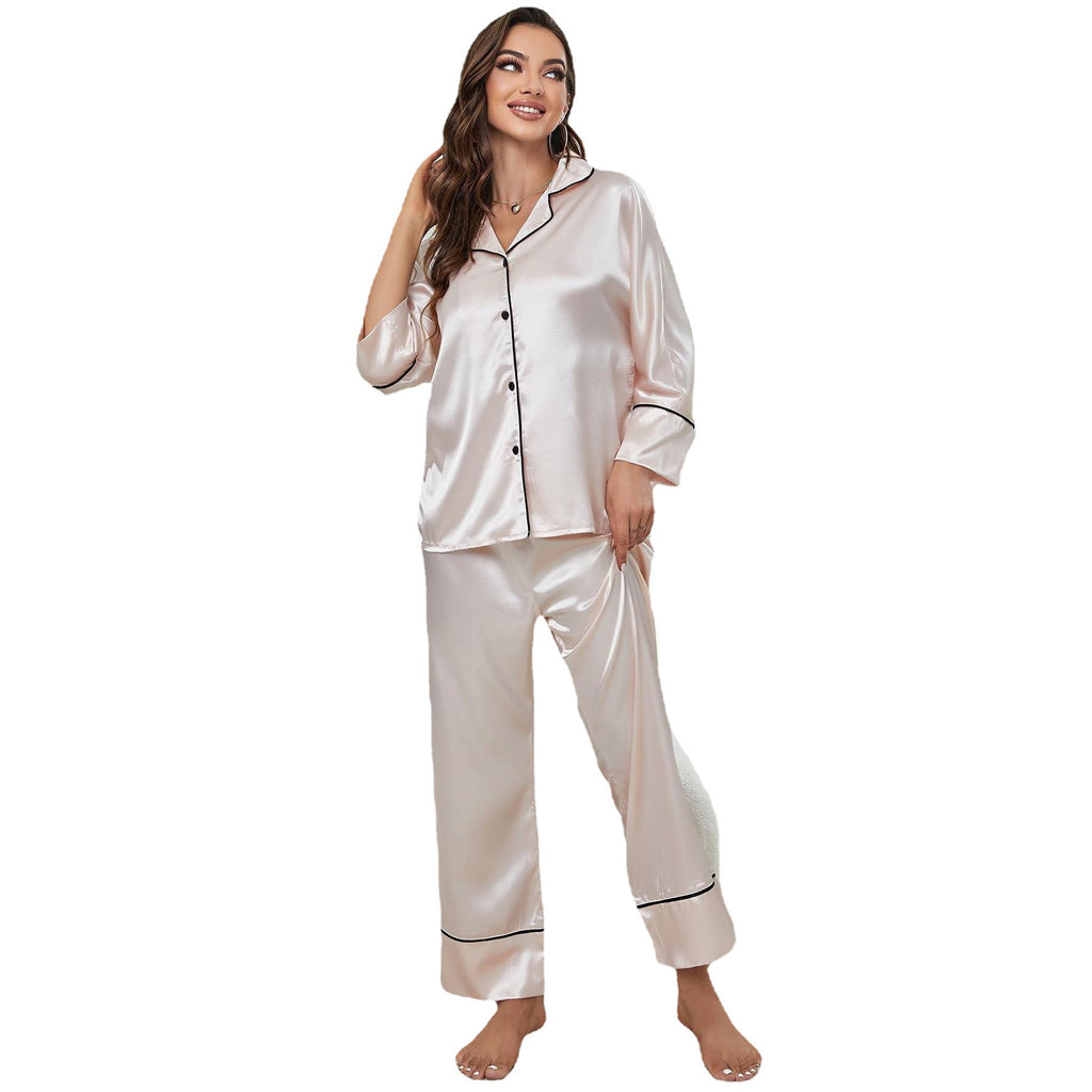 Women's Long Sleeve Pajama Set - Button-Up Shirt & Pants Sleepwear