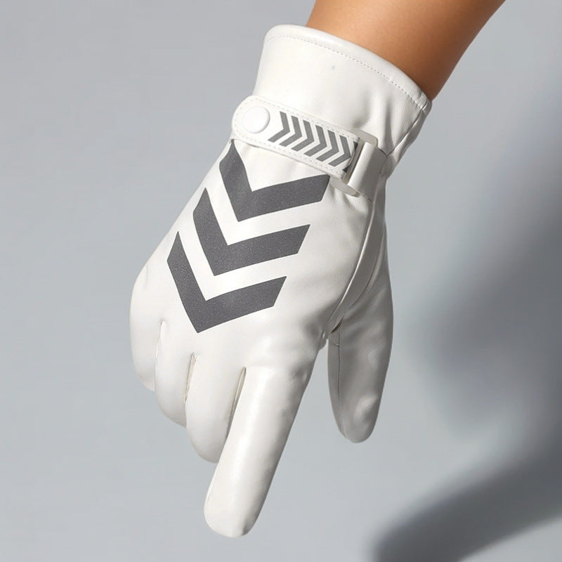 Winter Gloves Warm Non-Slip Reflective Fleece Outdoor