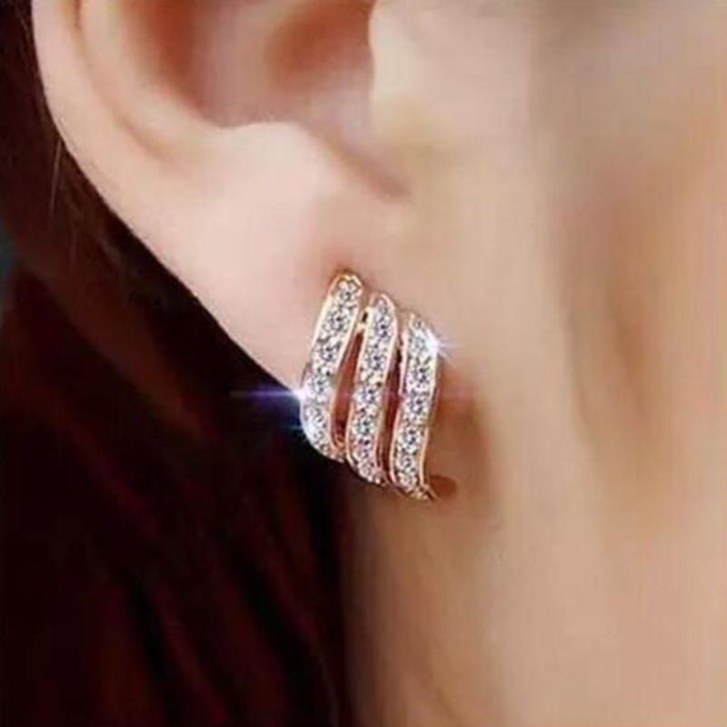 Schlichte Kristall-Ohrringe – Elegante Funkelnde Ohrstecker für Damen