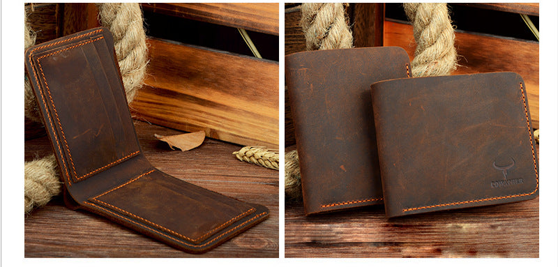 Men's Retro Wallet | Leather | Business Short Wallet