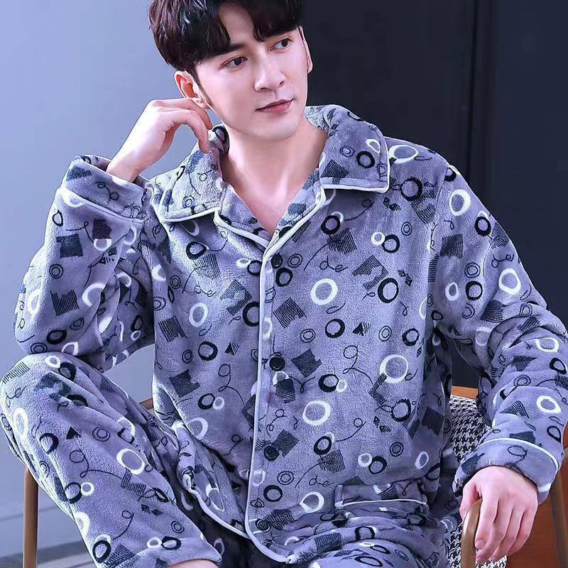 Men's Winter Homewear Set Flannel | Plus Size Loungewear