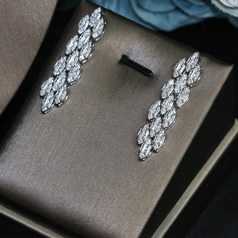 Luxurious Bridal Jewelry Set with Zircon – 4-Piece for Wedding & Evening Gown