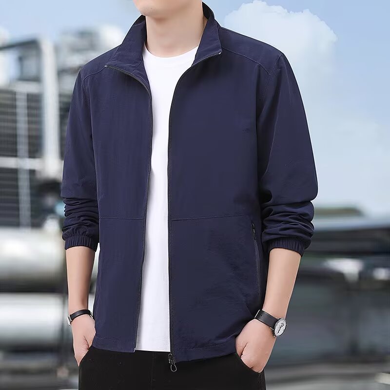 Men's Stand-Up Collar Jacket Loose Fit – Versatile Casual Jacket