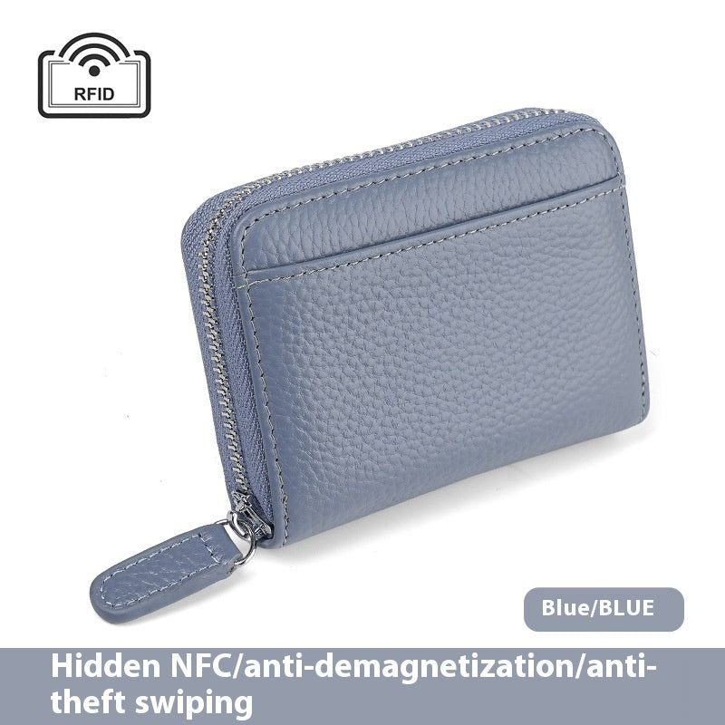 RFID Leather Card Holder - Small Wallet with Coin Pocket Unisex