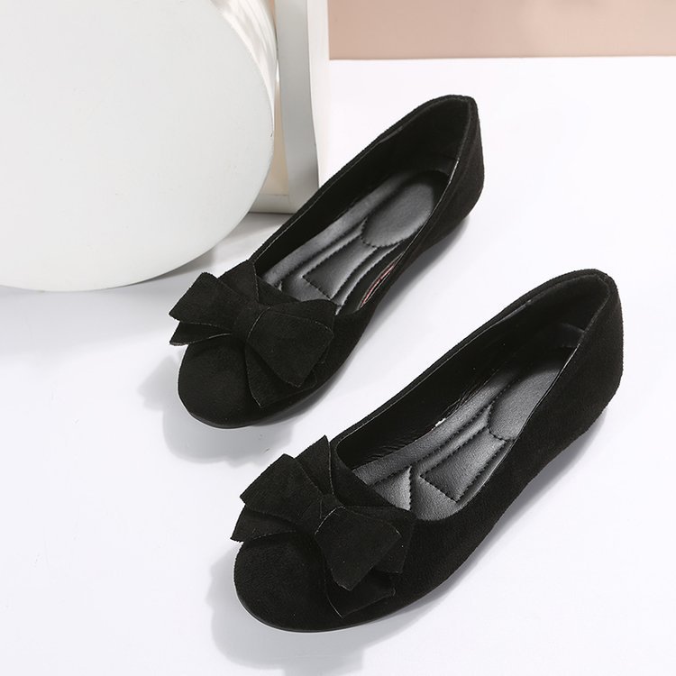 Damen Ballerina Schleife bequem | Slip-On Flats elegant Alltag
