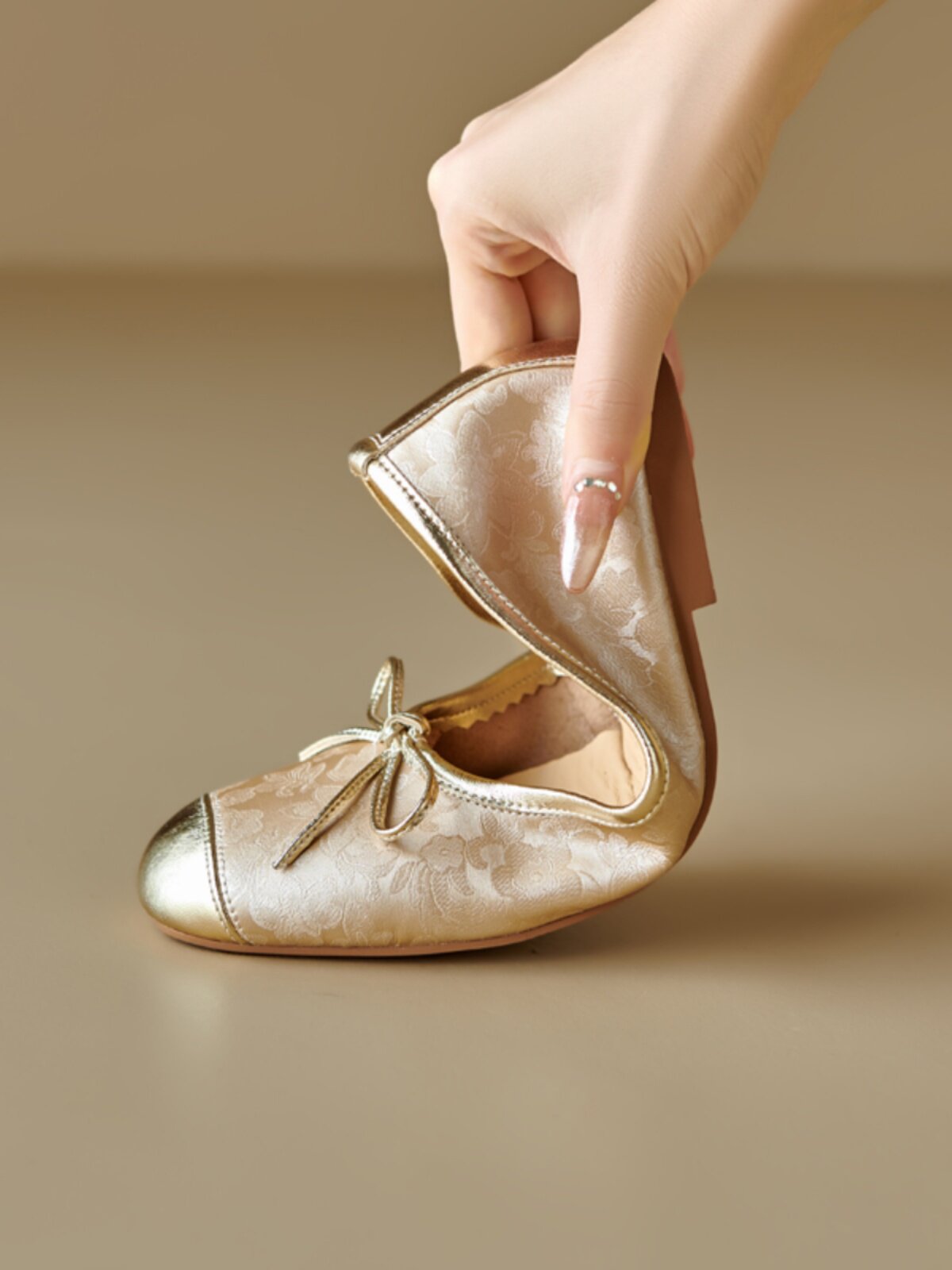 Damen Ballerinas mit Schleife | Komfort Flats Große Größen