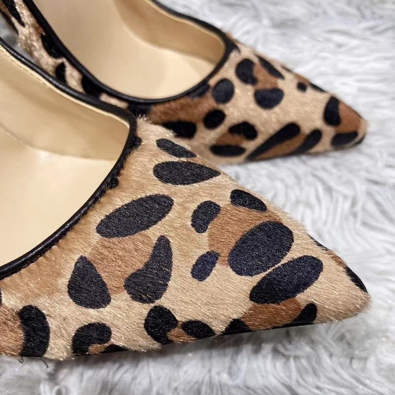 Leopard Print High Heels for Women | Elegant Suede Stiletto Pumps