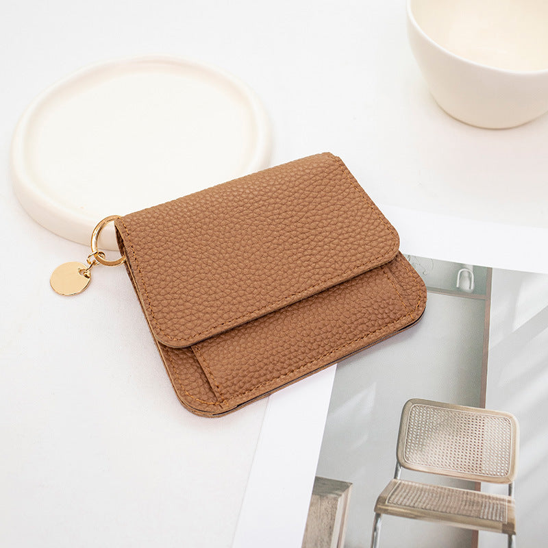 Women's wallet, short, many card slots, magnetic clasp, chic