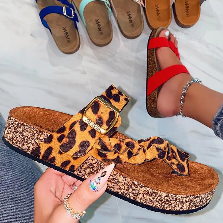 Women's Cork Flip-Flops | Summer Sandals Comfortable Lightweight