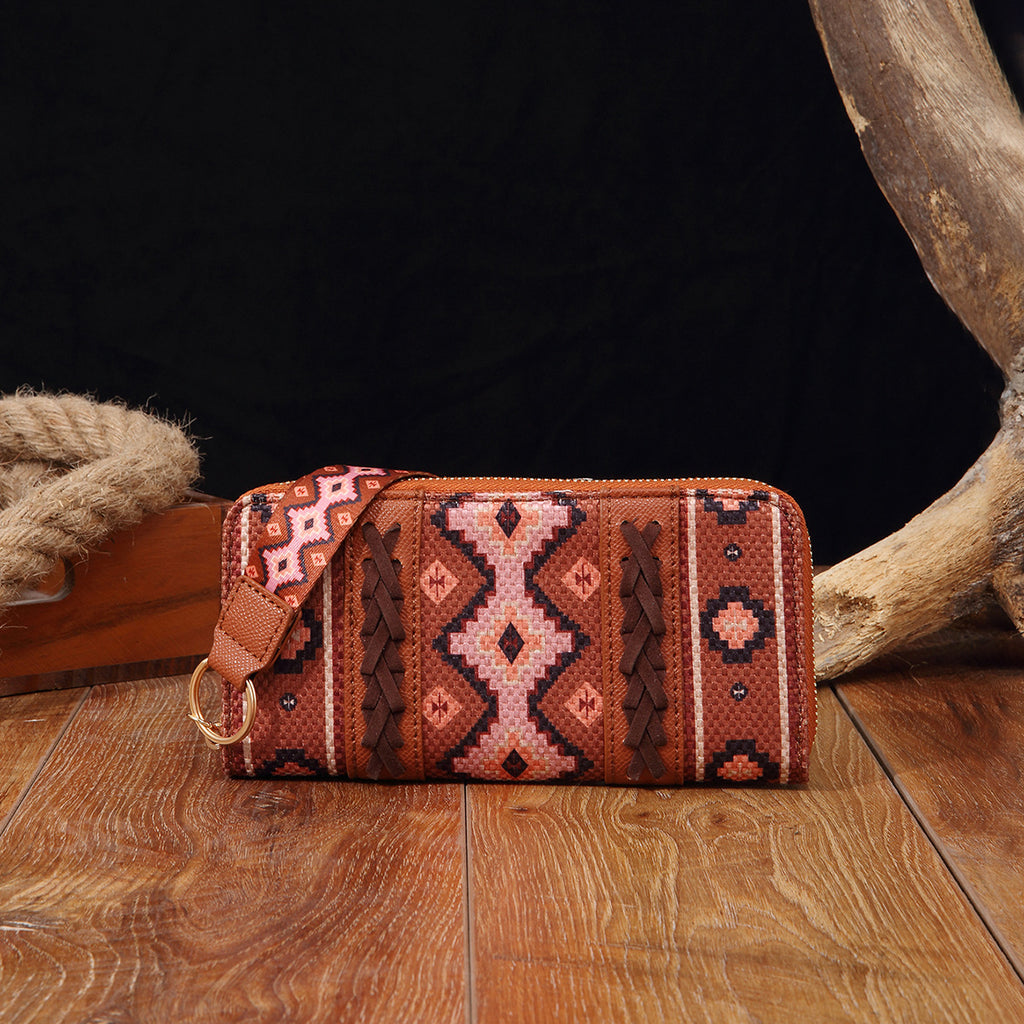 Women's Wallet Boho Vintage Card Holder Cotton Linen Chic
