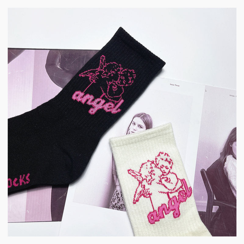 Unisex Trend Socken Mid Tube – Sport Casual Letter Design