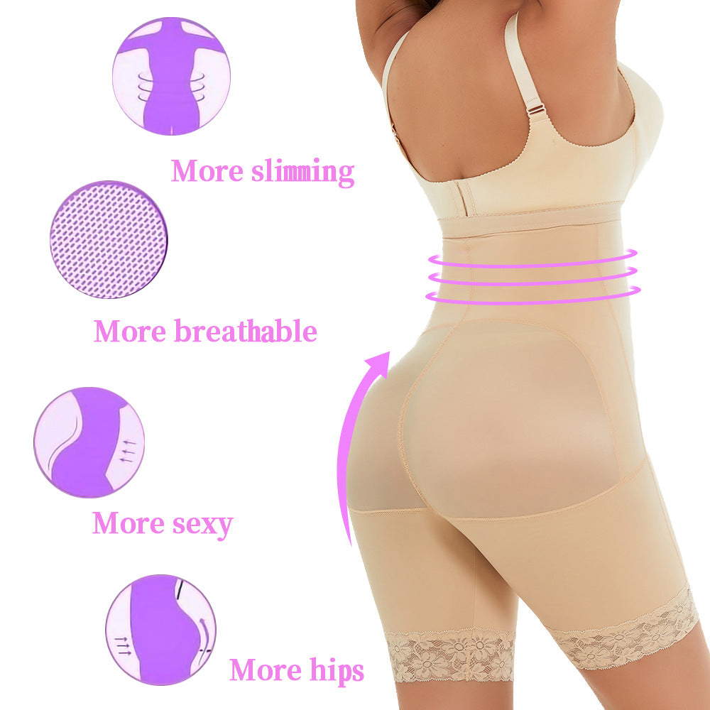 Women's High-Waist Brief with Butt Lift – Breathable & Elegant Lace