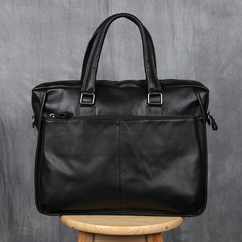Men's Leather Casual Briefcase – Portable Business Laptop Bag
