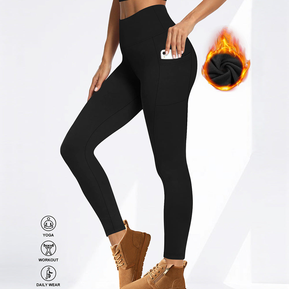 Women's Thermal Yoga Leggings with Pockets – Lined Winter Warm