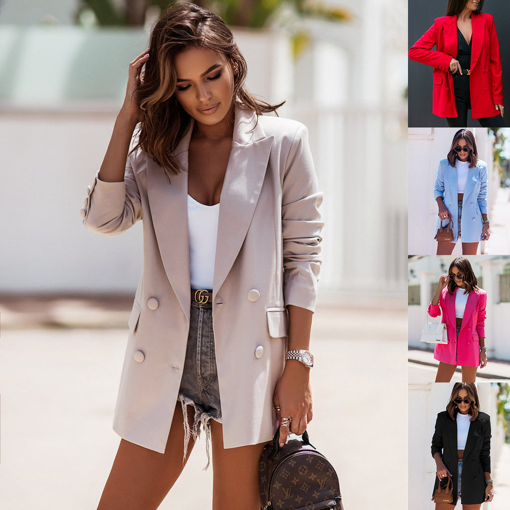 Damen Blazer Doppelreihig – Langarm, Elegant & Wintertauglich