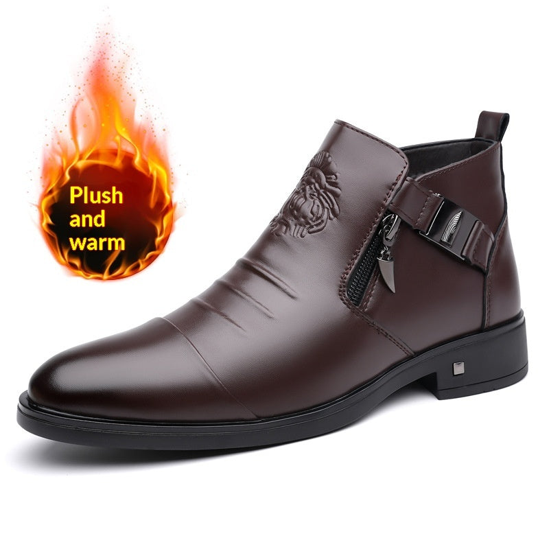 Men's Retro Ankle Boots Wide Fit – Trendy Ankle Boots with Side Chains
