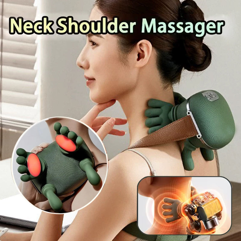 Wireless Neck and Shoulder Massager | Electric Kneading Massage for Back Relaxation