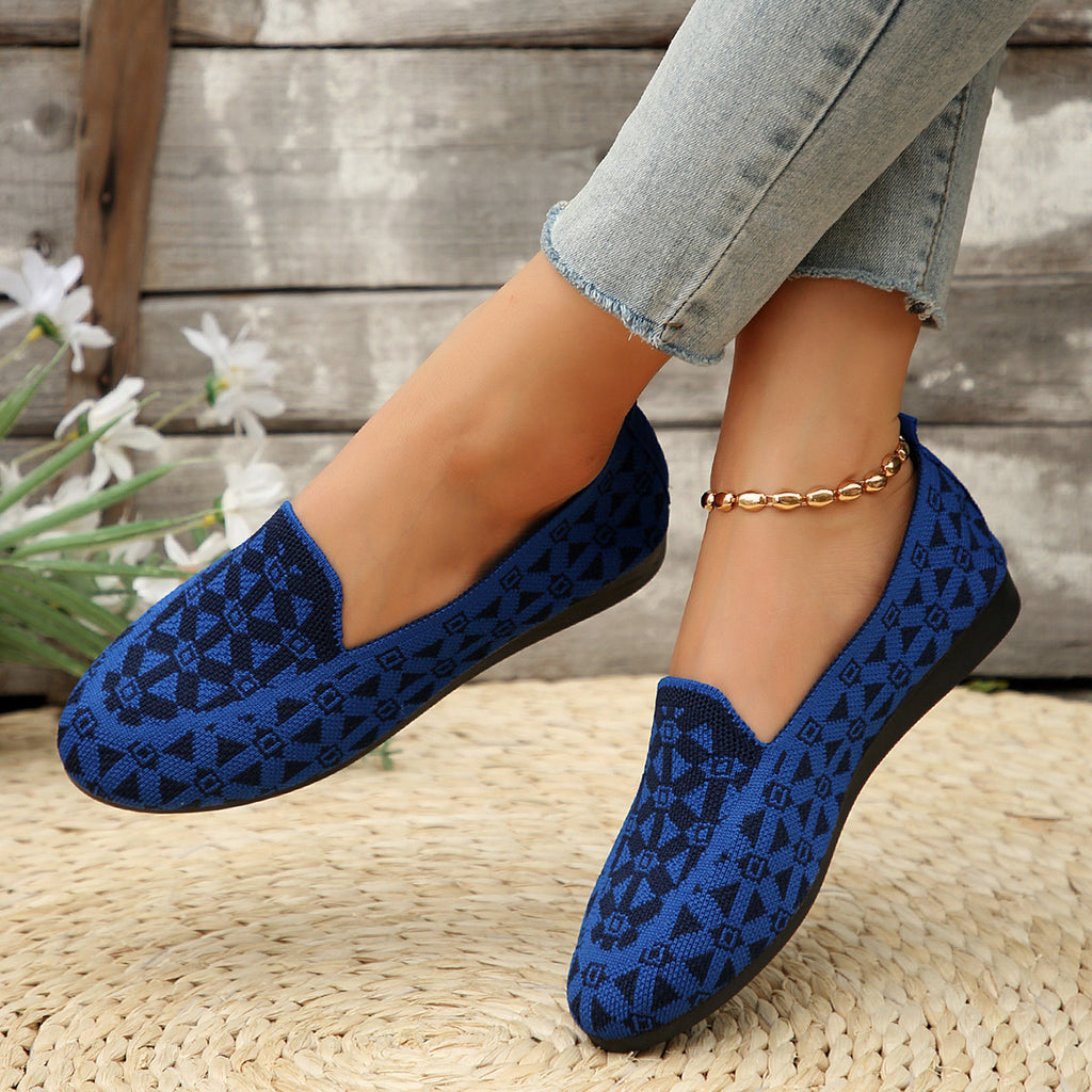 Women's Knitted Loafer Print | Breathable Comfortable Flats