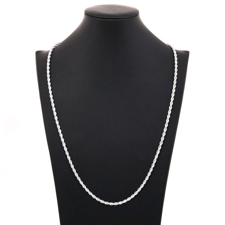 Twisted Necklace Silver-Plated 4mm – Elegant Women's Jewelry in a Timeless Design