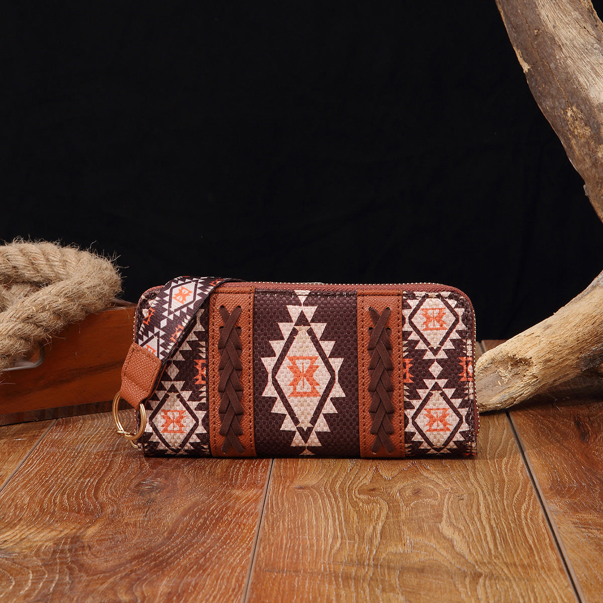 Women's Wallet Boho Vintage Card Holder Cotton Linen Chic