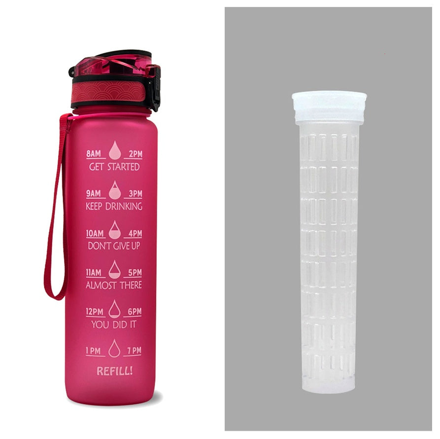 1L Tritan Trinkflasche mit Zeitmarkierung – Motivationsflasche