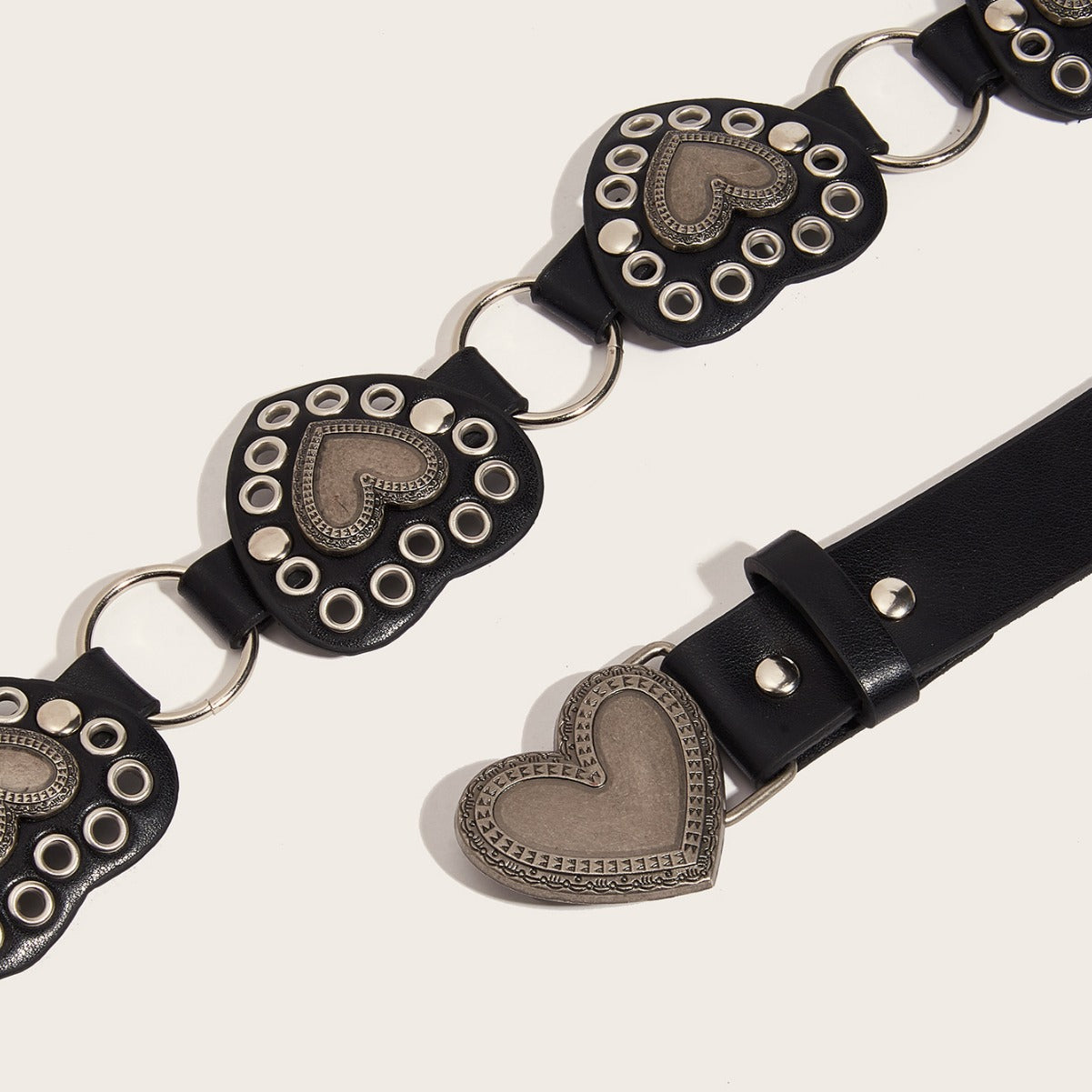 Women's Belt PU Leather Street Style | Hollow Circle Trendy Modern