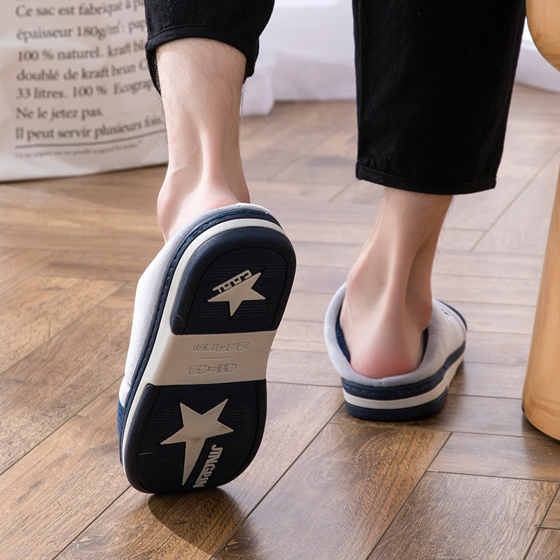 Men's Slippers Oversize | warm non-slip cotton