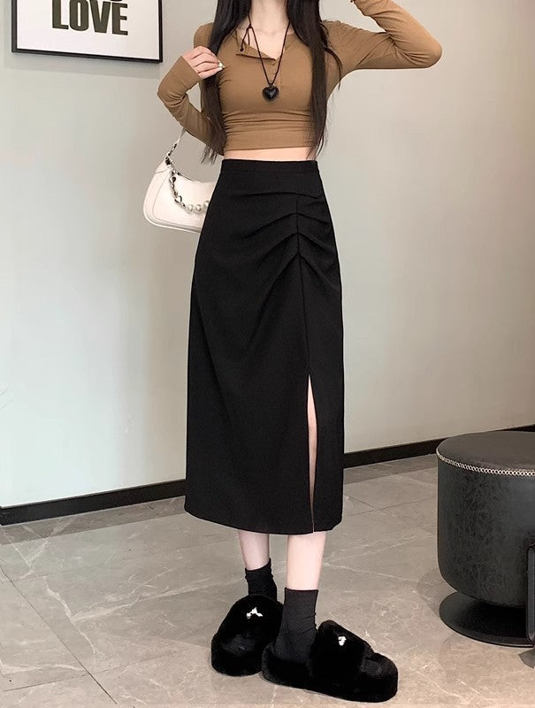 High-Waist Schlitzrock – Figurformender Eleganter Damen Midirock