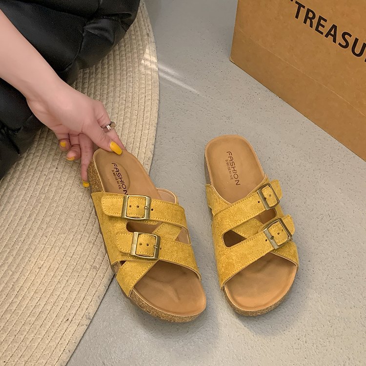 Women's Platform Slippers in Soft Leather | Comfortable & Modern