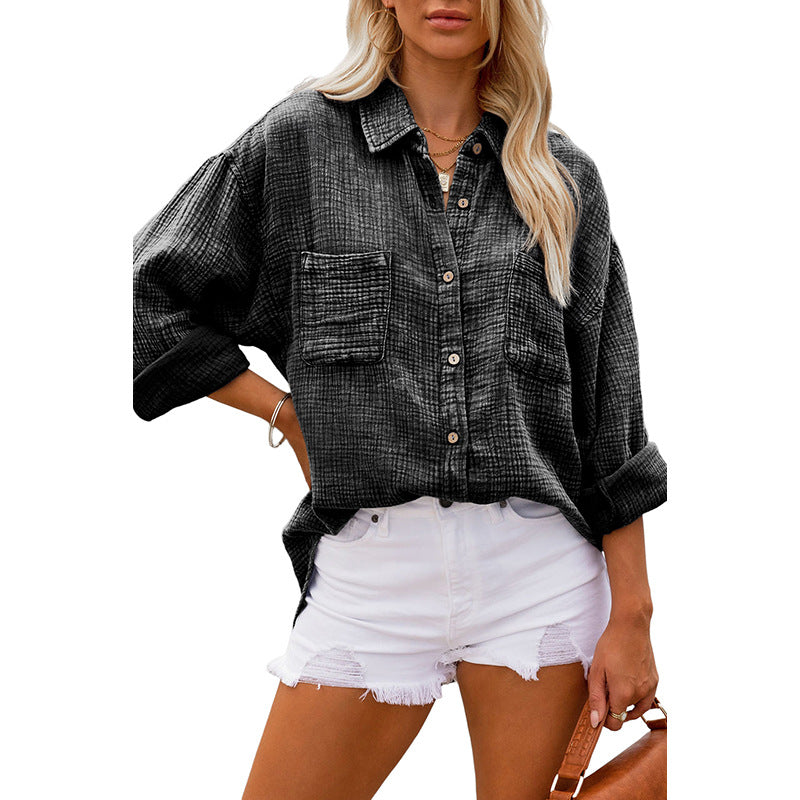 Damen Oversize Bluse Elegant Luftig | Lockeres Fashion Shirt