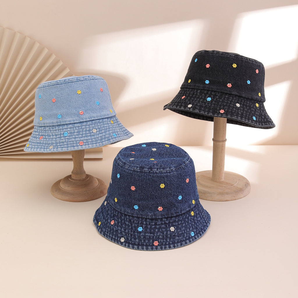 Women's Fisherman Hat with Floral Embroidery – Korean Style Bucket Hat