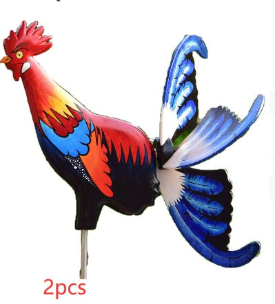 Hahn Windrad Gartenfigur – Wetterfeste Bauernhof Deko für Außen