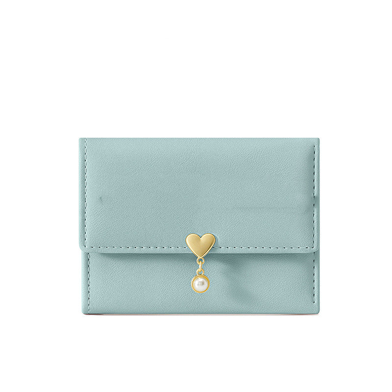 Mini Women's Tri-Fold Wallet – Cute Heart Design