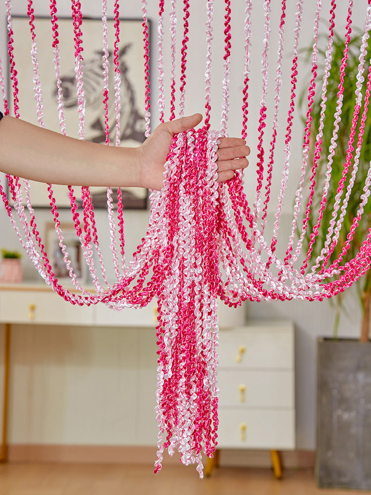 Beaded Door Curtain Silver | Elegant Room Divider Without Drilling