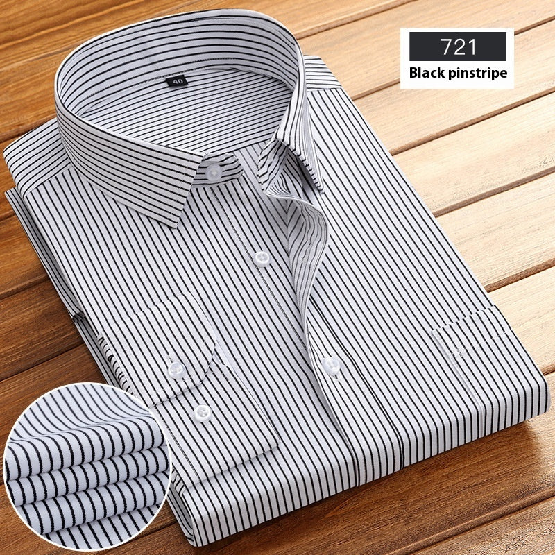 Men's Striped Business Shirt | Long Sleeve Spring Autumn Elegant