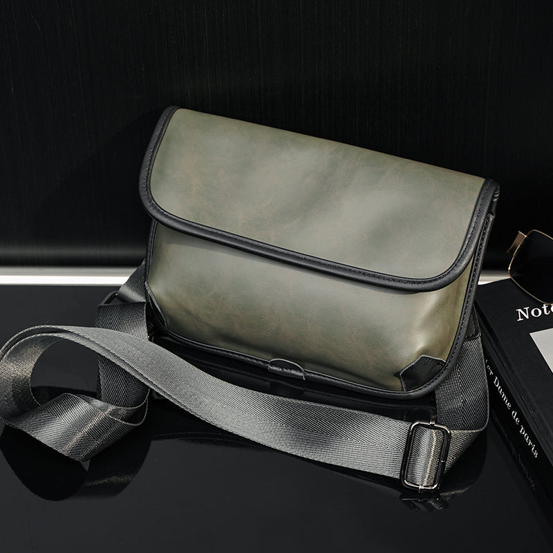 Men's Leather Shoulder Bag Check | Crossbody Street Messenger Bag