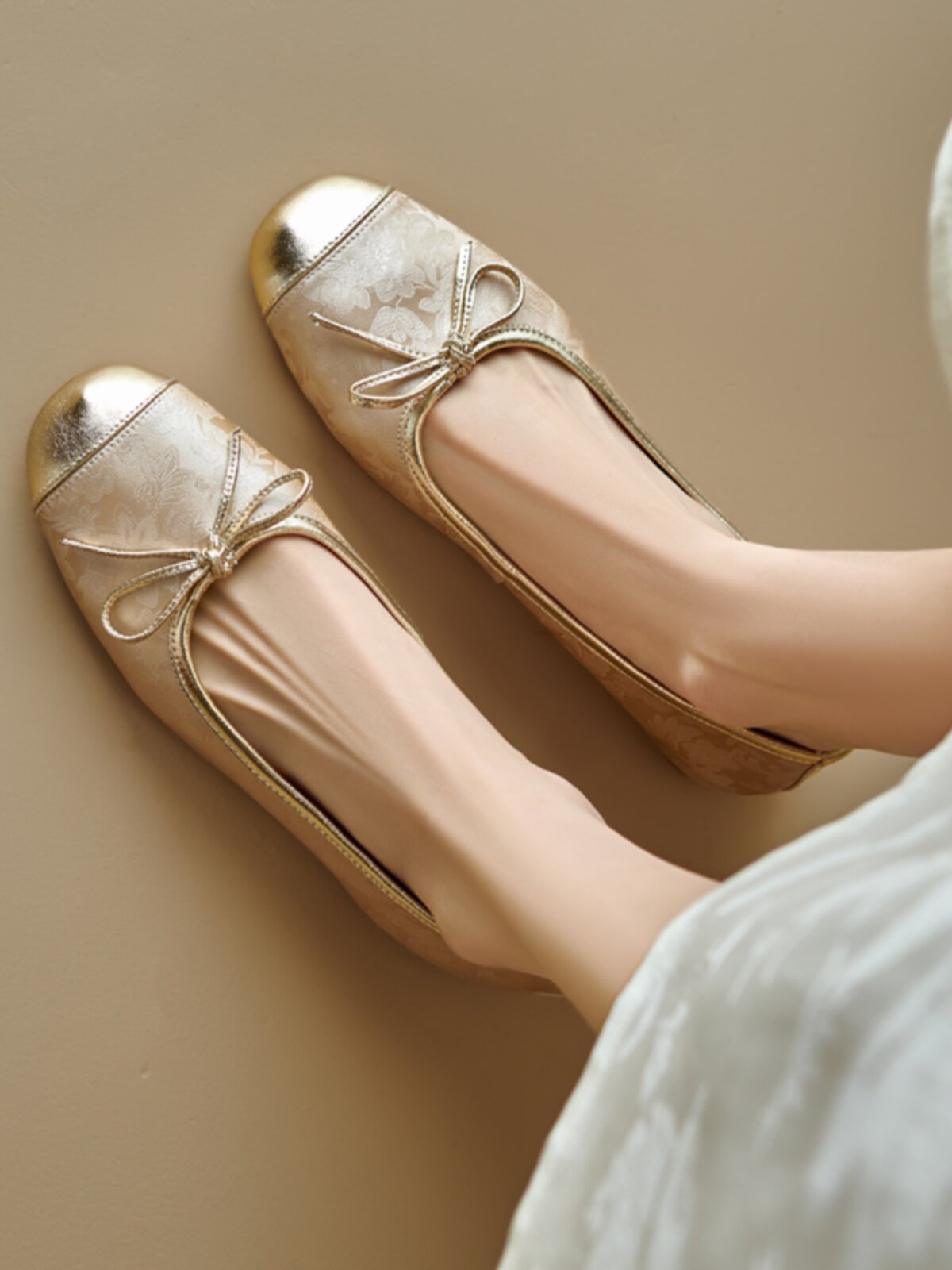 Damen Ballerinas mit Schleife | Komfort Flats Große Größen