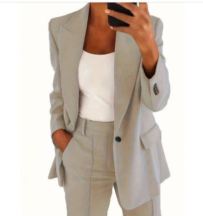Damen Blazer & Hose Set – Slim Fit, Elegant & Business Zweiteiler