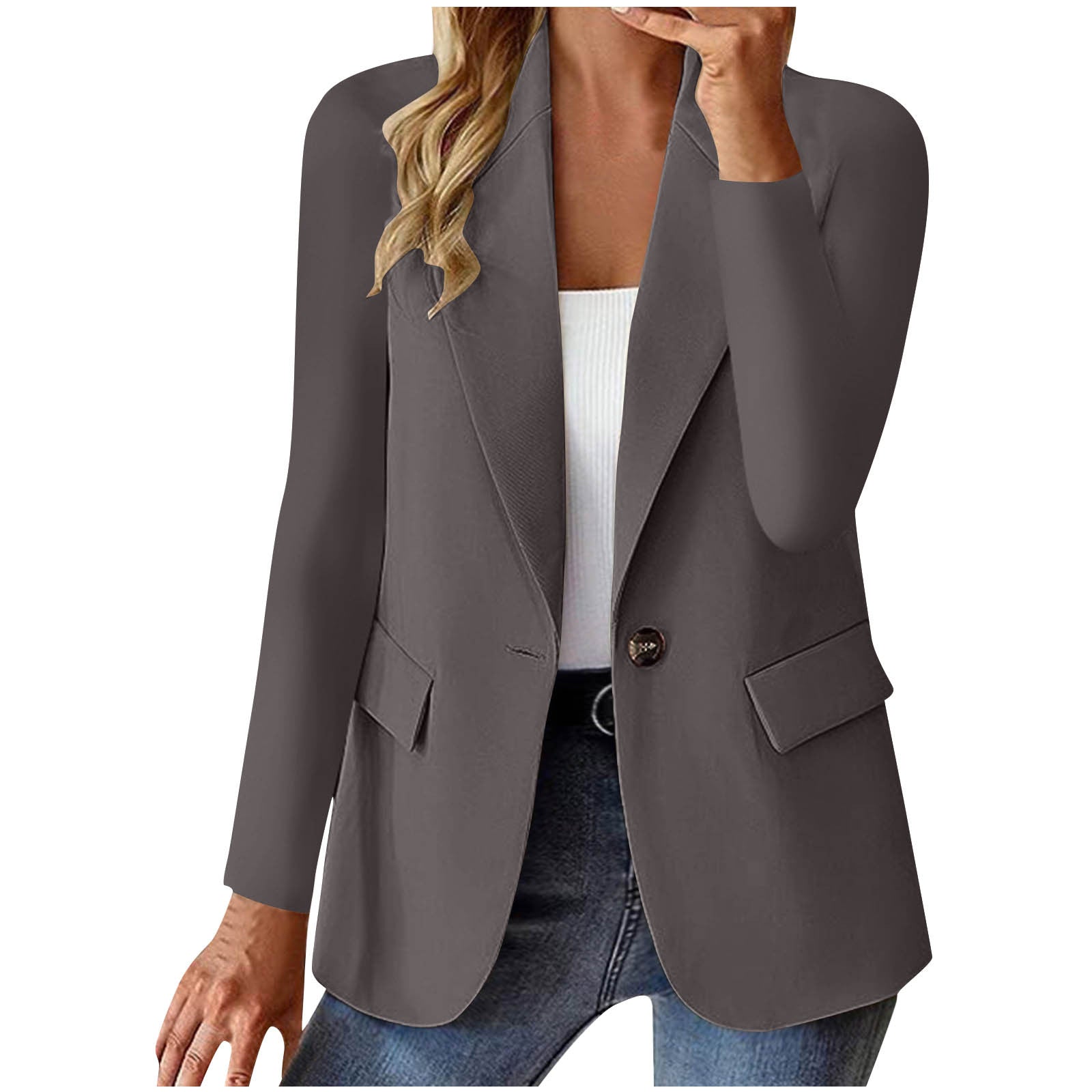 Damen Cardigan Blazer Elegant Langarm | Business Jacke Modern