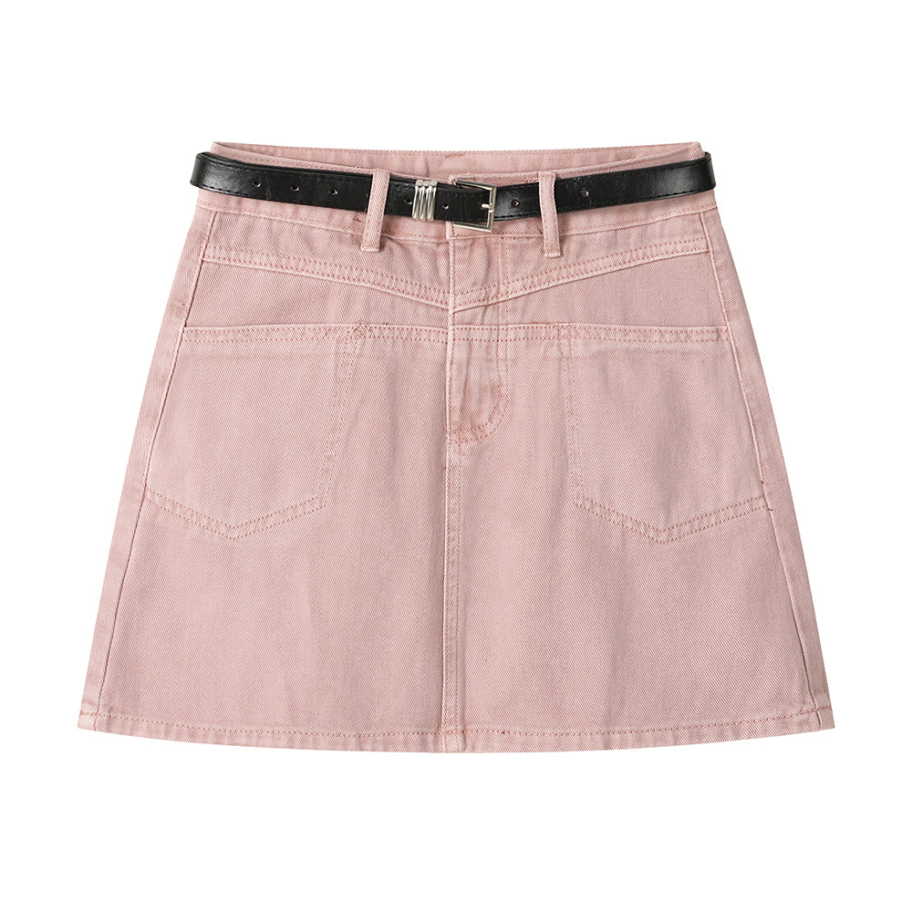 Sexy Damen Jeans Minirock | Figurbetonter Denim Wickelrock