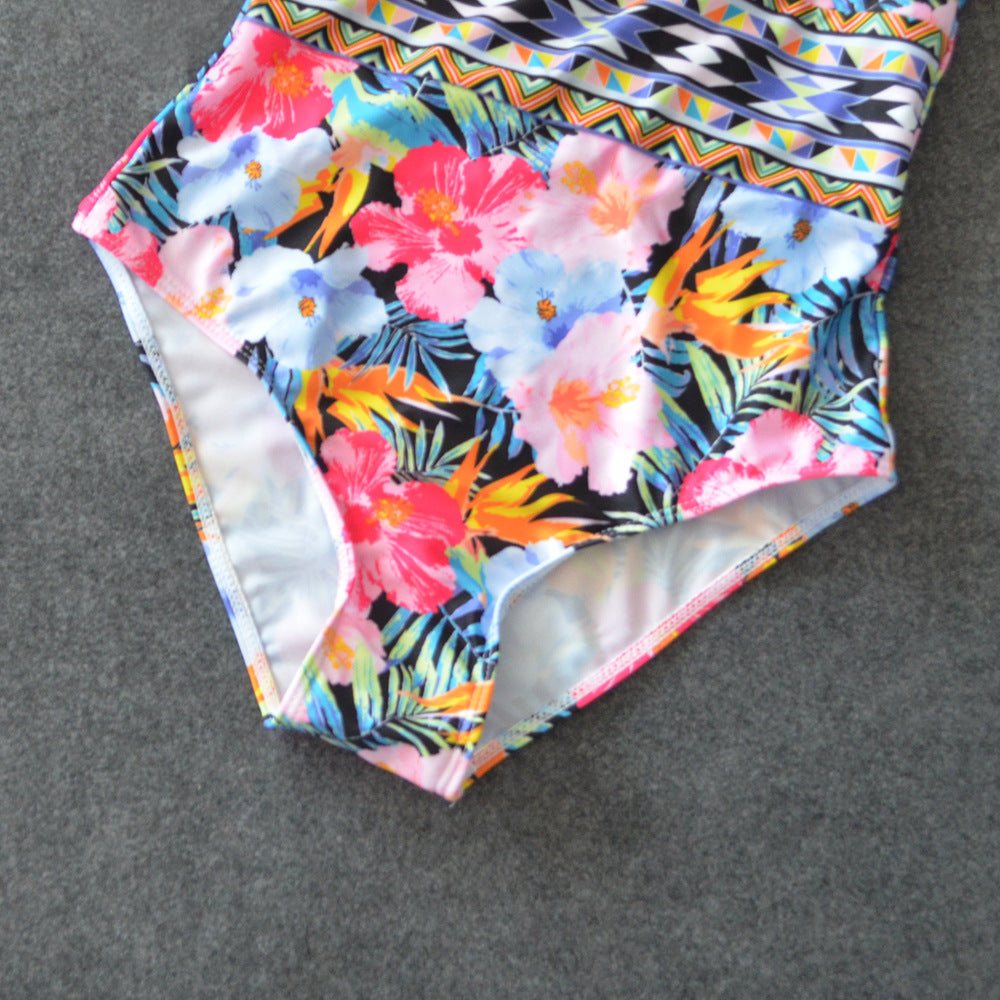 Sexy Damen Mesh Badeanzug | High Cut Floral Swimwear