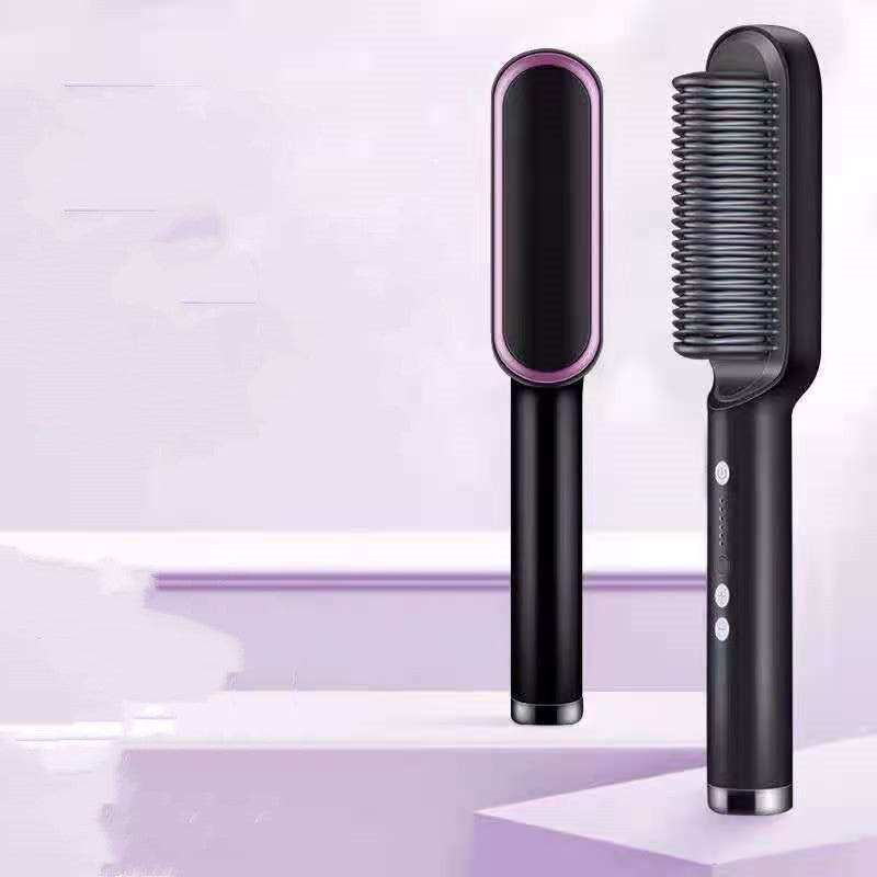 2-in-1 Glättungsbürste & Lockenstab – Ionen Haarstyler Elektrisch
