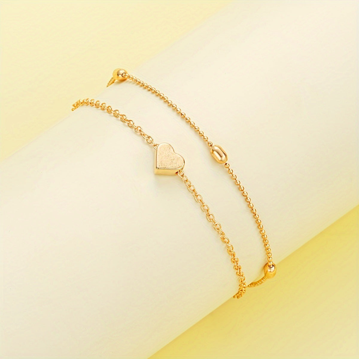 Romantic Pearl Jewelry Set with Heart Design – Double-Layer Necklace & Bracelet