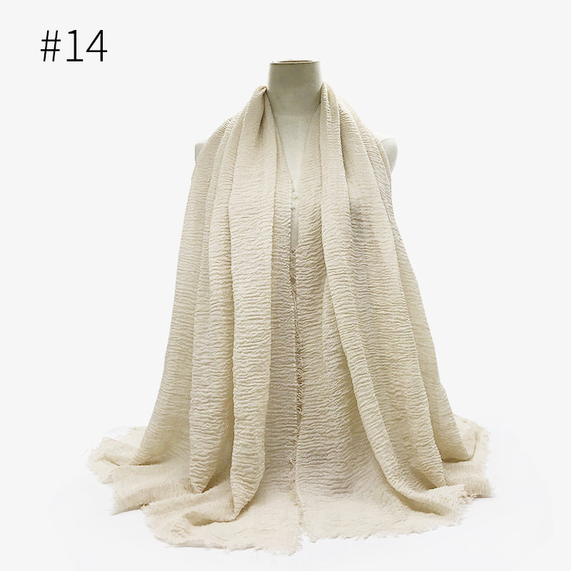 Damen Baumwoll Pashmina Schal | Weicher Fransen Hijab Stola