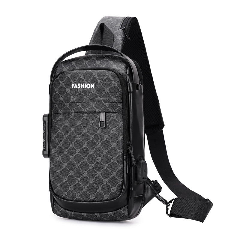 Men's Chest Bag with Lock | Anti-theft Sling Bag Travel