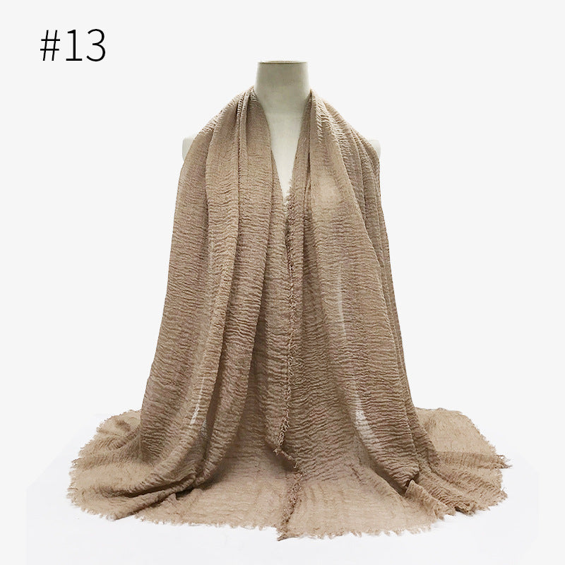 Damen Baumwoll Pashmina Schal | Weicher Fransen Hijab Stola