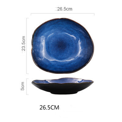 Keramik Teller unregelmäßig | Flache Design Teller modern elegant