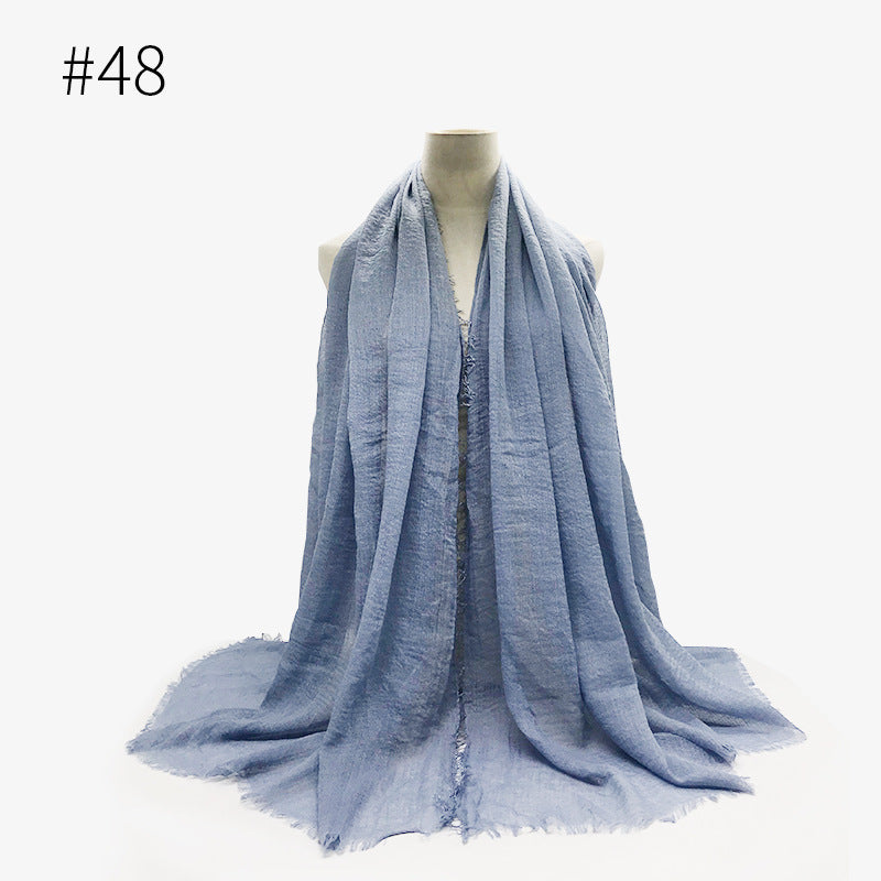Damen Baumwoll Pashmina Schal | Weicher Fransen Hijab Stola