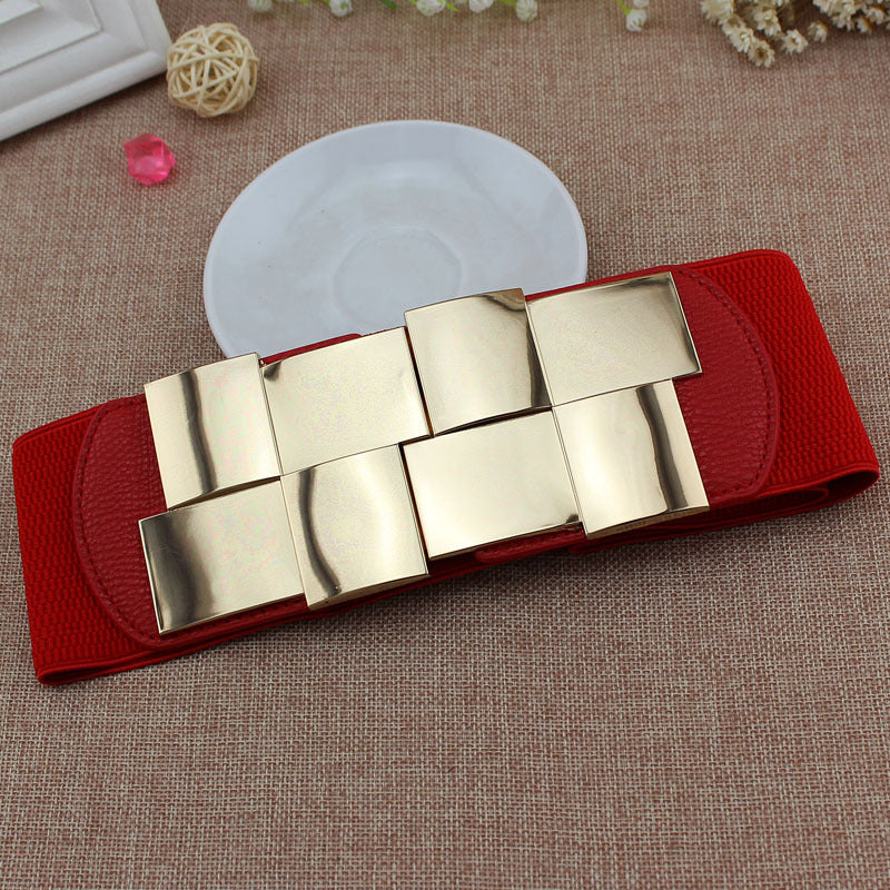 Women's Stretch Waist Belt | Elastic Metal Buckle Elegant